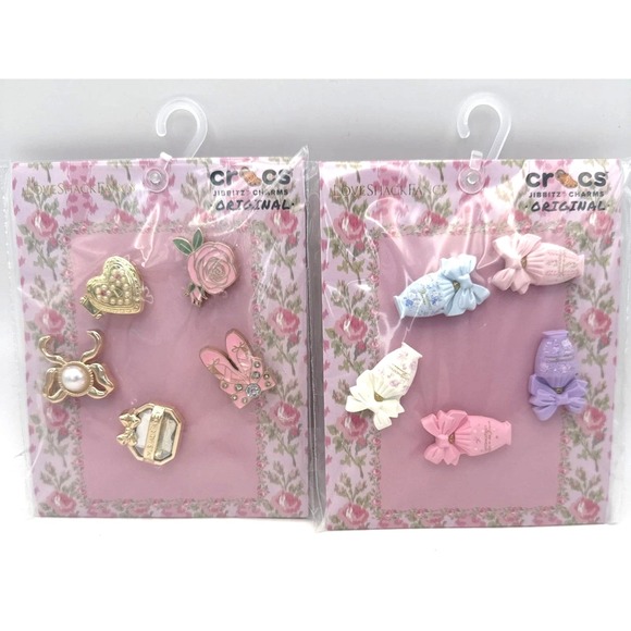 CROCS x LoveShackFancy ICON + FRAGRANCE Jibbitz TWO MULTI 5 PACKS!LIMITED ED
